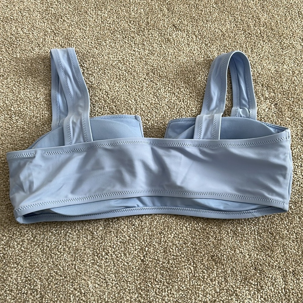 Aerie Light Blue V-Neck Bikini Top - Picture 2 of 2
